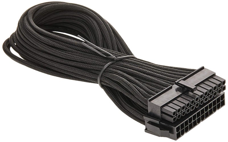 Silverstone Tek Sleeved Extension Power Supply Cable with 1 x Motherboard 24-Pin Connector (PP07-MBB) - Image 1
